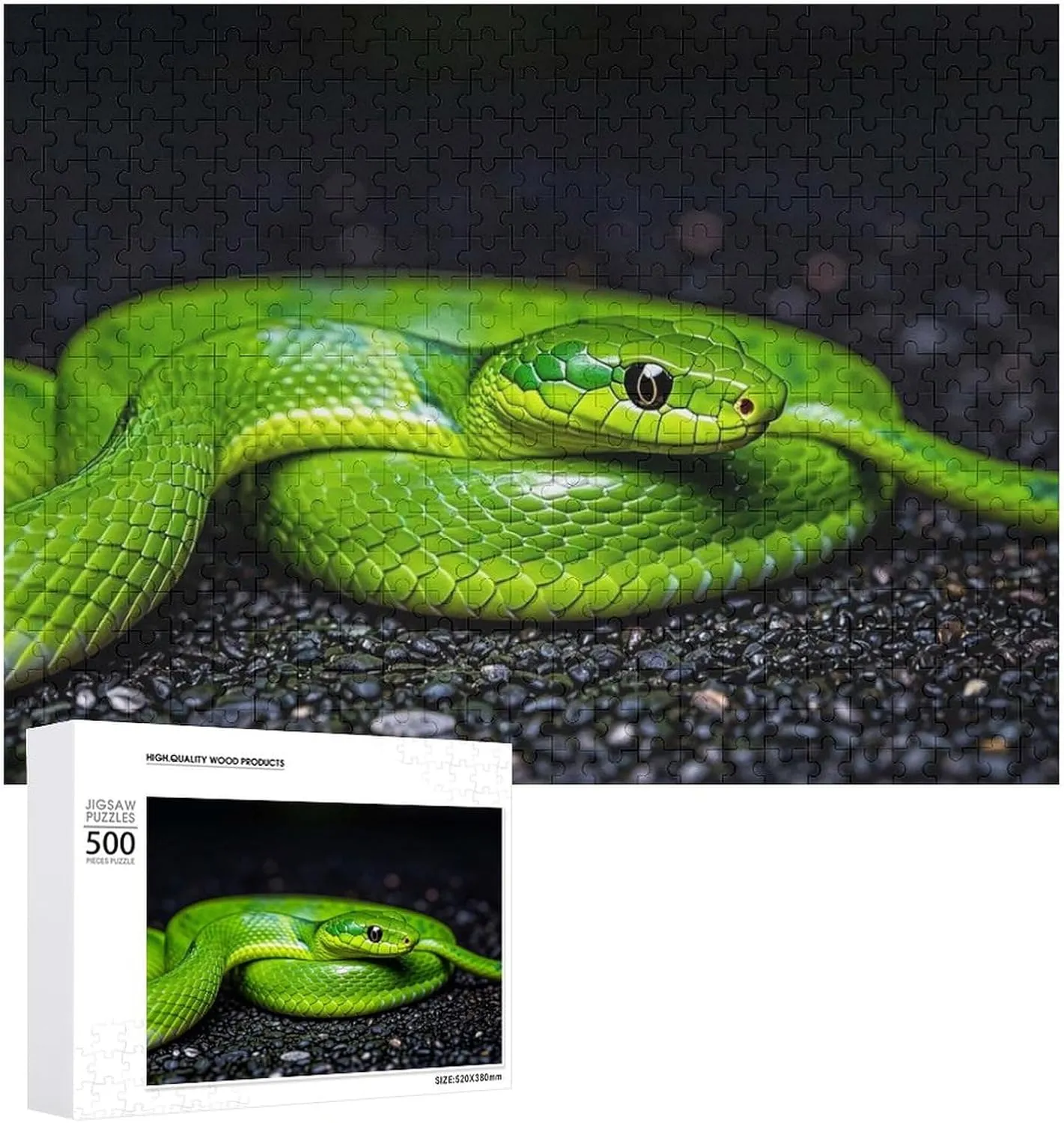 Lovers, Family, Friend Creative Gift Toys The Green Snake Wooden Puzzles for Adults 500 PCS Unique Shape Puzzles Wall Art Home Decor electrode dizzy orogeny photography for Puzzle 
