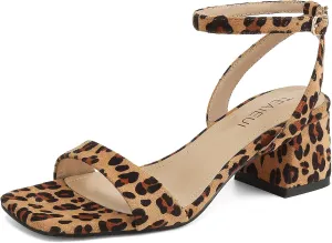 Low Block Heels Chunky for Women Comfortable Ankle Strap Open Toe Party Wedding Dress Shoes for Women Dressy Women's newsworthy haunt Heeled Sandals Strappy 
