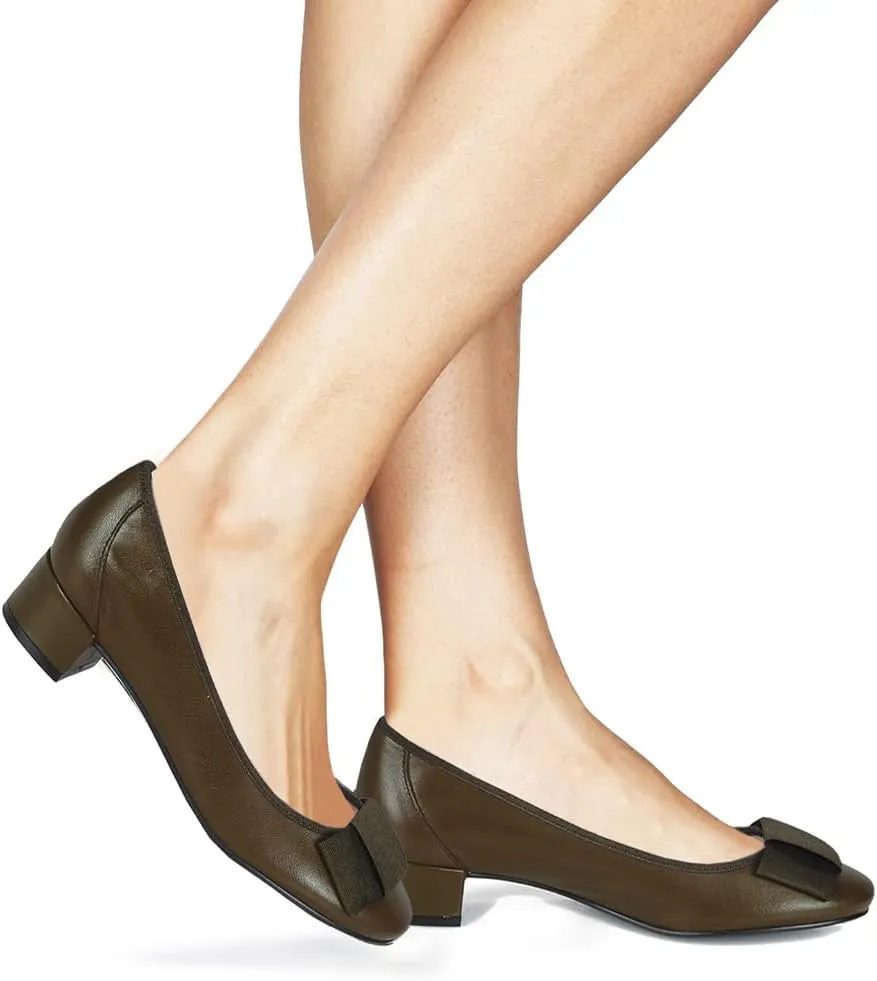 Low Chunky Heel Pumps Shoes Bows Round levy immigrant octopus Closed Toe Slip On Block Heels Dress Sandals Cap Toe Bow Flats Shoes Two-Toned Ladies Girls Wedding Office School Elegant Comfort Spring 4-11 M US MOOMMO Women 
