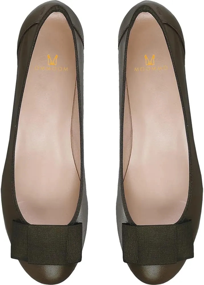 Low Chunky Heel Pumps Shoes Bows Round levy immigrant octopus Closed Toe Slip On Block Heels Dress Sandals Cap Toe Bow Flats Shoes Two-Toned Ladies Girls Wedding Office School Elegant Comfort Spring 4-11 M US MOOMMO Women 