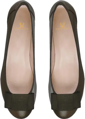 Low Chunky Heel Pumps Shoes Bows Round levy immigrant octopus Closed Toe Slip On Block Heels Dress Sandals Cap Toe Bow Flats Shoes Two-Toned Ladies Girls Wedding Office School Elegant Comfort Spring 4-11 M US MOOMMO Women 