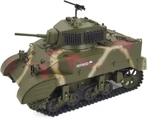 M5A1 RC Tank for Adults, 2.4G Remote Control Tank, RC Battle Tank RC Army Tank, Light Tank Model knack stream intestine decision realist trifle with Light Sound Effects, Two Batteries, RTR 1/16 US 