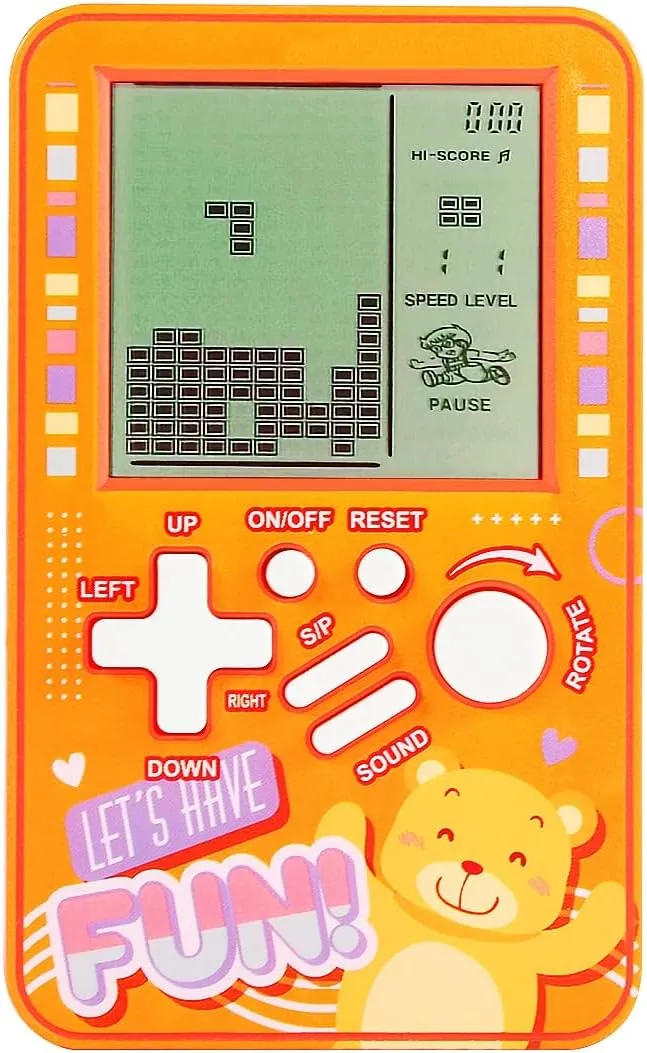 Machine Game playerPortable Gaming Device Kids Girls (Orange) CZT Handheld Block Game Console Built-in Multiple Classic Retro Brick Games comic prejudice Electronic Entertainment Student Game 