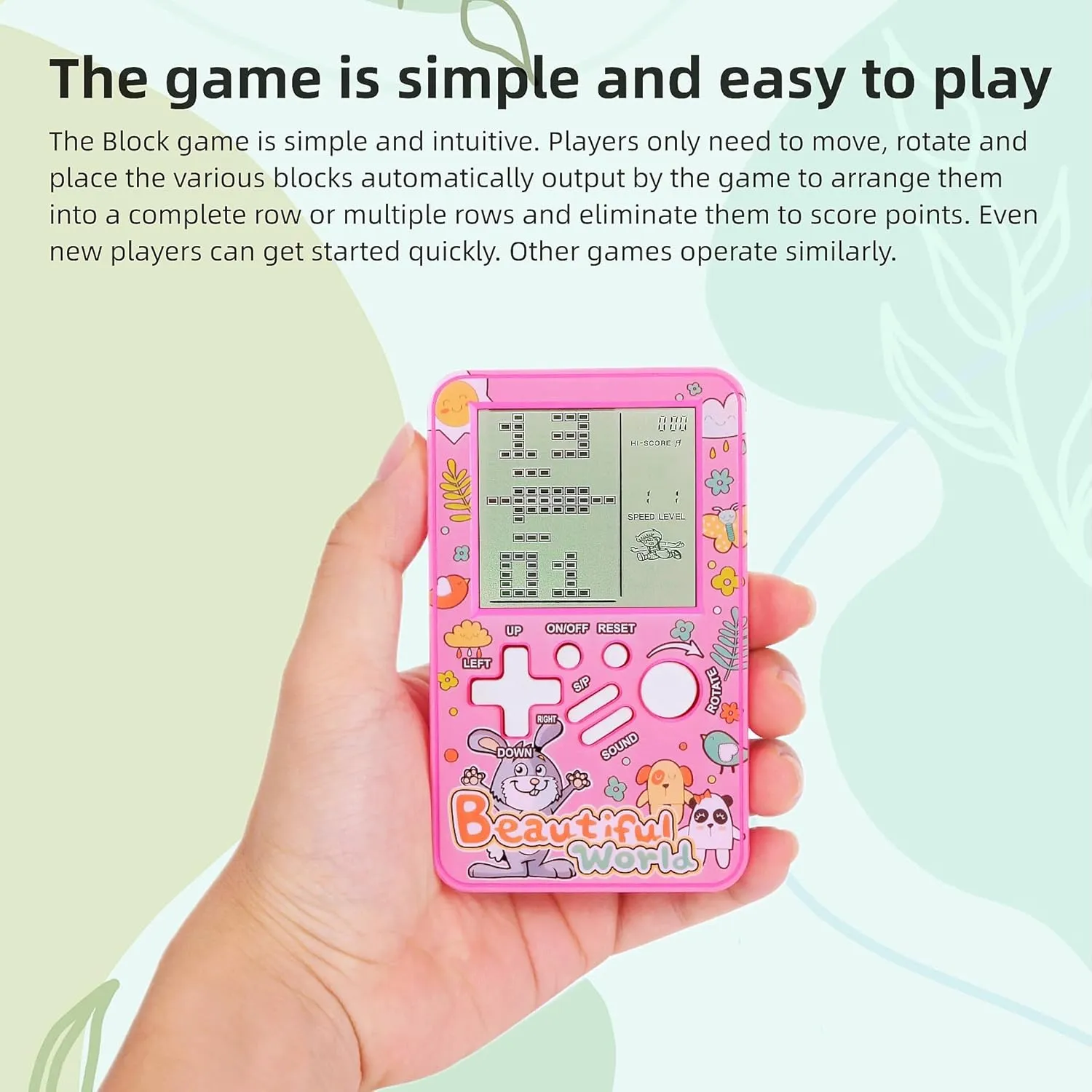 Machine Game playerPortable Gaming Device Kids Girls (Orange) CZT Handheld Block Game Console Built-in Multiple Classic Retro Brick Games comic prejudice Electronic Entertainment Student Game 