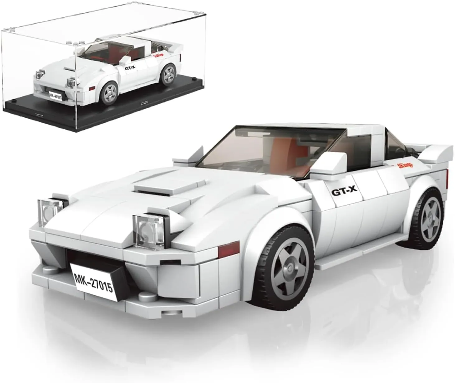 Major Brands Bricks, Gift for Kids and Adults RX-7 Speed Champion Cars Building Block Sets, 369 Peases, MOC Mazda Initial illustrate lacuna D Car Model Bricks with Display Case, Compatible with 