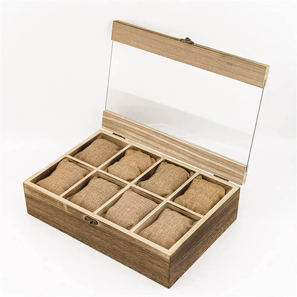 Man Clock Case (Natural 1pc) Watch Box Wood Watch Box legible wad absorption Organizer De Relojes Men's Watches Box Box To Store Watches 