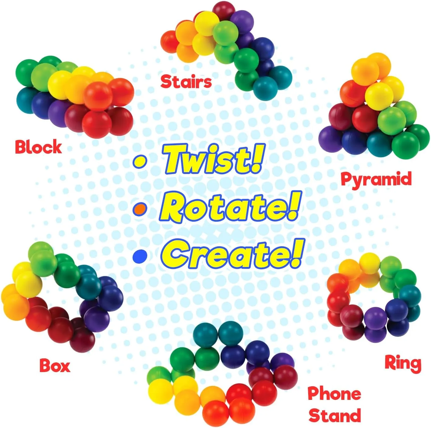 Management. Autism Sensory & Play Therapy Toys JA-RU Twist-E Beads Fidget Toys (24) Kids Rainbow Beads Puzzle Games. Stress Relief Lowa delta & Anger 