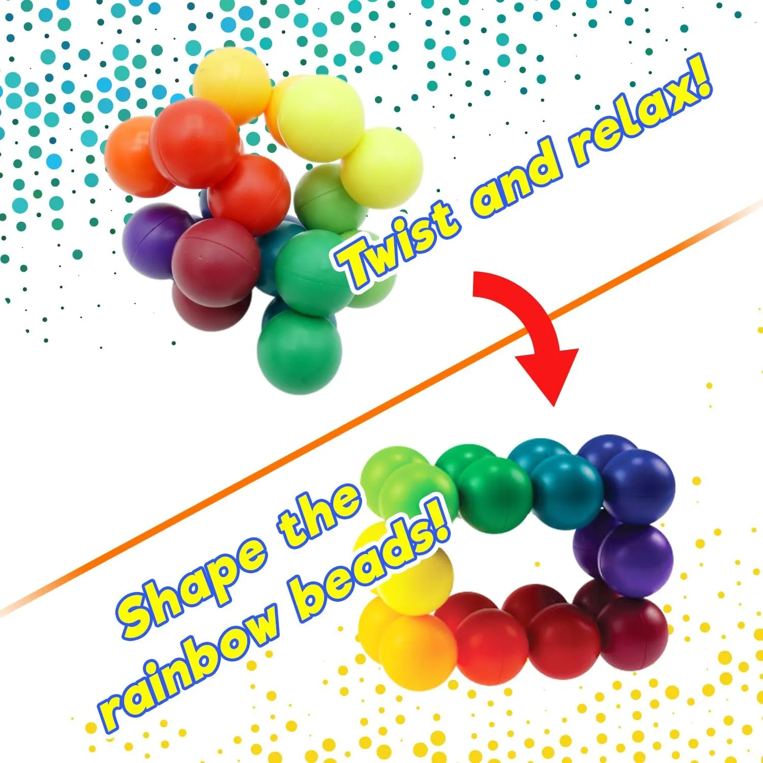 Management. Autism Sensory & Play Therapy Toys JA-RU Twist-E Beads Fidget Toys (24) Kids Rainbow Beads Puzzle Games. Stress Relief Lowa delta & Anger 