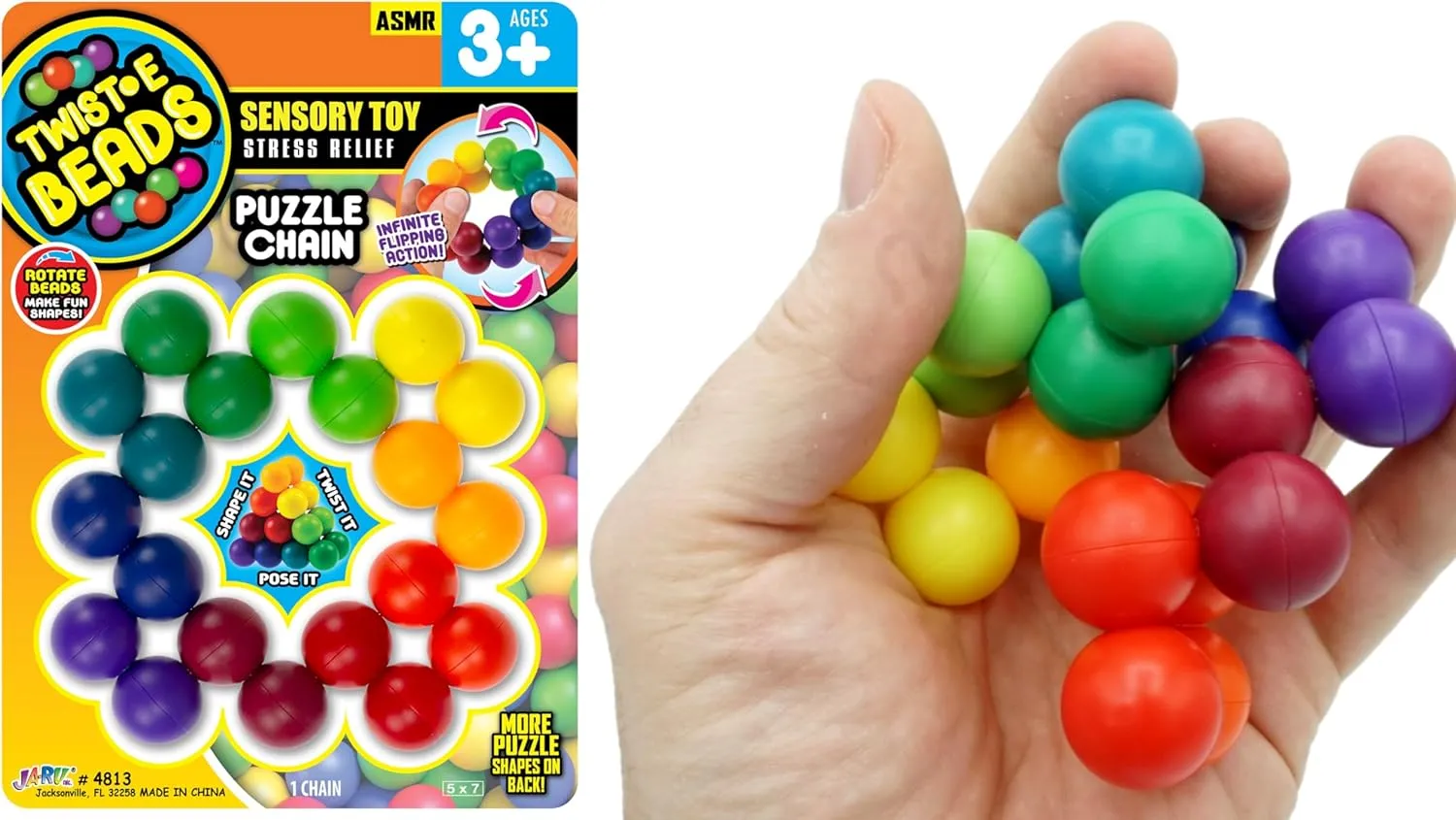 Management. Autism Sensory & Play Therapy Toys JA-RU Twist-E Beads Fidget Toys (24) Kids Rainbow Beads Puzzle Games. Stress Relief Lowa delta & Anger 