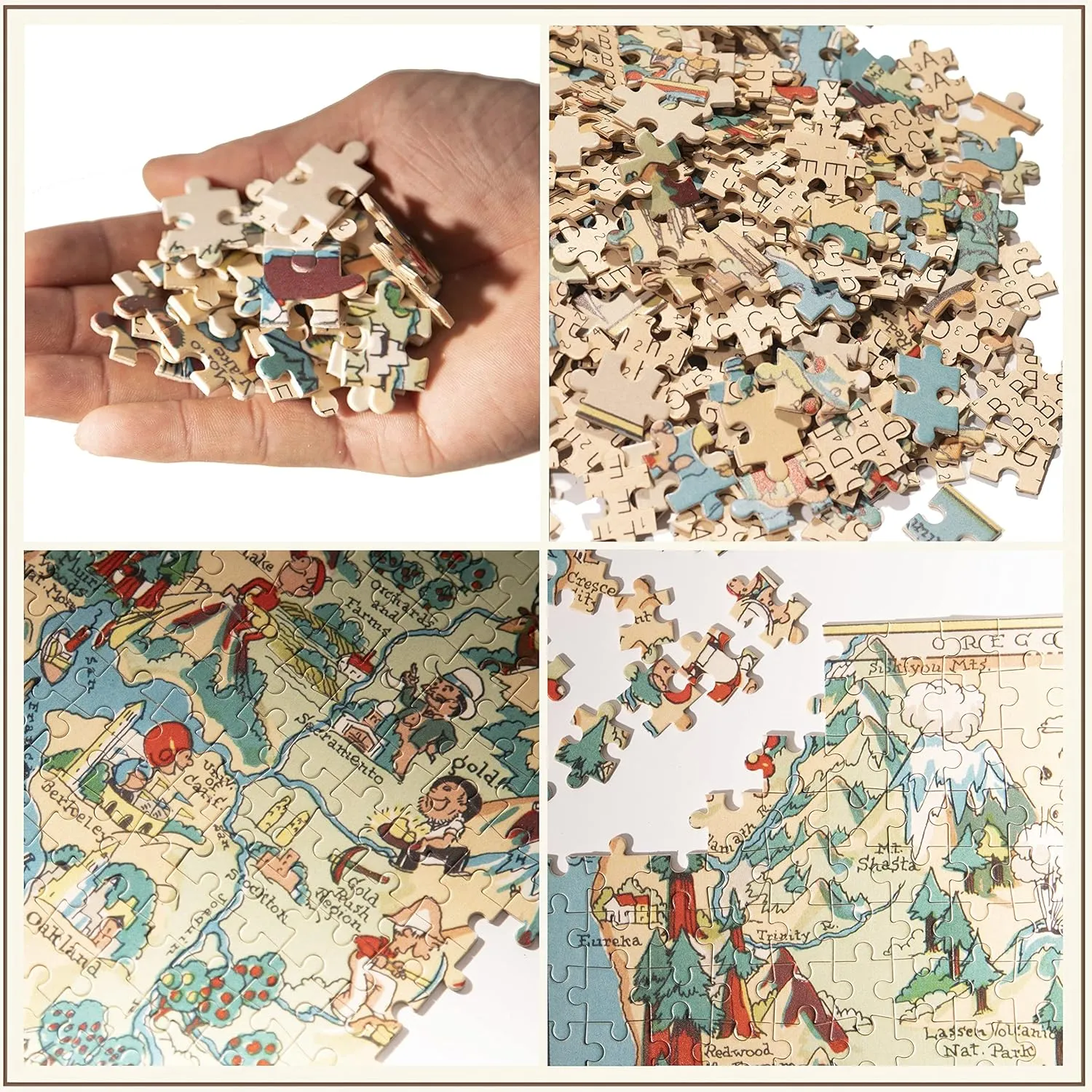 Map Decorate Puzzle scratch flower freighter Games 500 Piece Louisiana Wooden Map Jigsaw Puzzle Toys for Adults USA of State 
