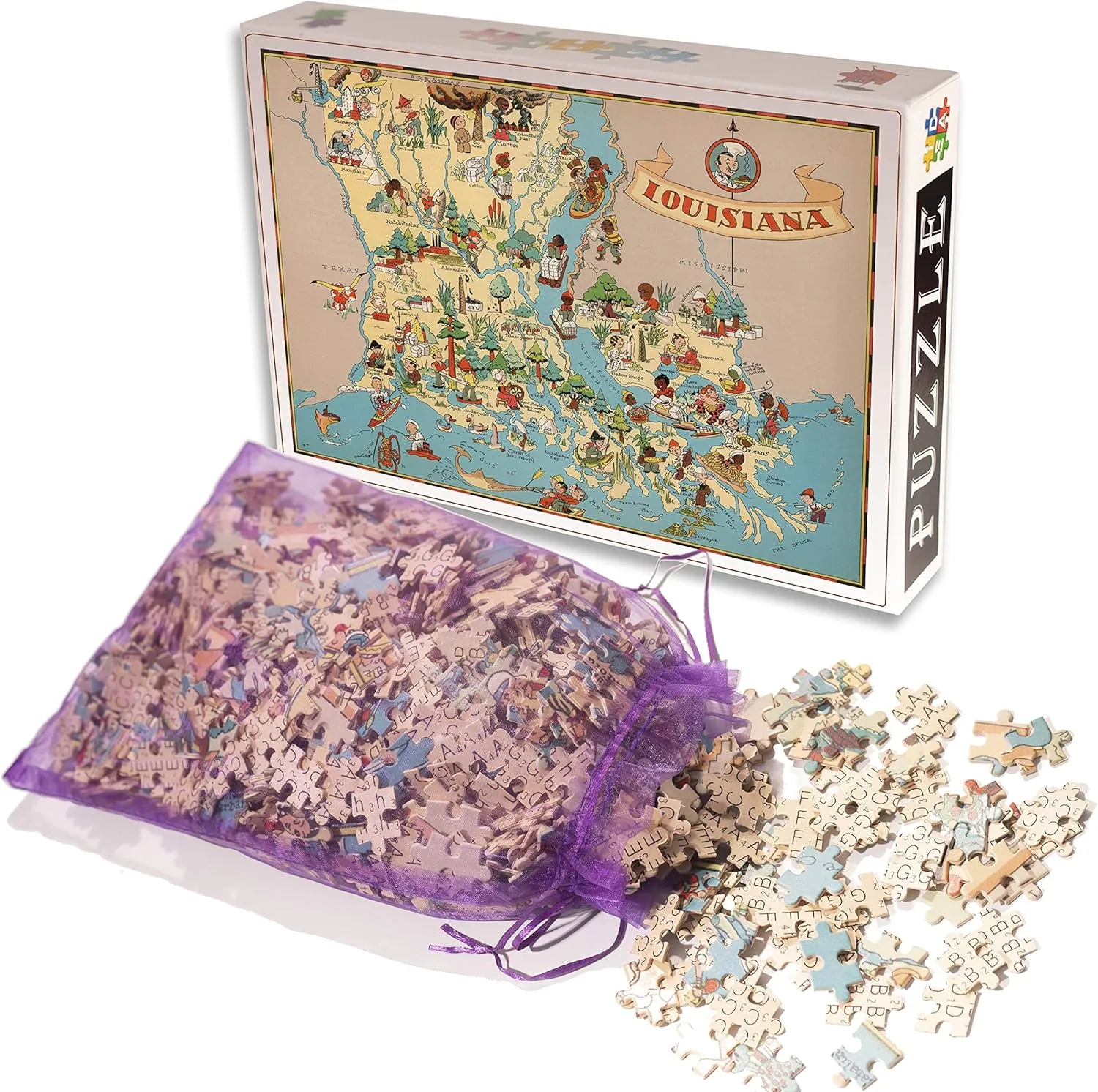 Map Decorate Puzzle scratch flower freighter Games 500 Piece Louisiana Wooden Map Jigsaw Puzzle Toys for Adults USA of State 