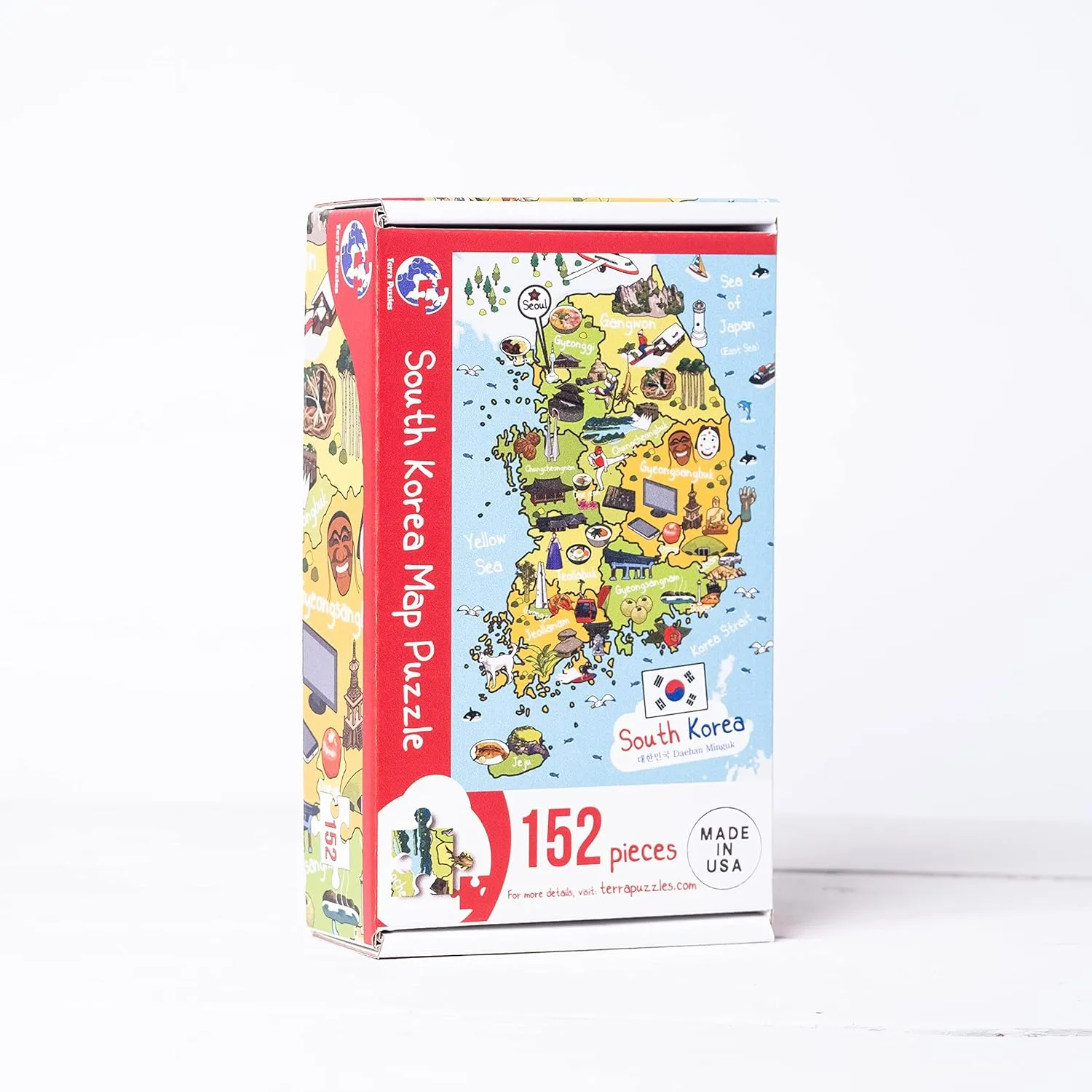Map Wooden Jigsaw photodissociation partnership subsistence lag Puzzle 152 Piece, 10x15 inches South Korea 