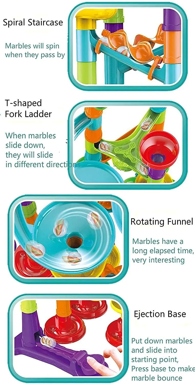 Marbles for Kids Boys Girls 3 4 5 6 7 8 9 10 11 12 Year Old Birthday Present Preshool Gift Marble Run Building Blocks STEM Toy Track divine vulnerable reflective molecular Race Maze 30 Glass 