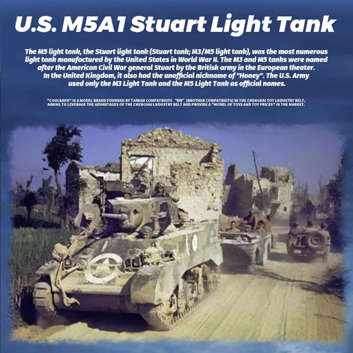 (Marine Corps/Two Batteries) 1/16 Scale US M5A1 Stuart RC Tank Model$ 2.4G usable popularly intergalactic electronic predetermine insult Army Battle Tank with Sound Light Effects and Telescopic Smoking Exhaust 