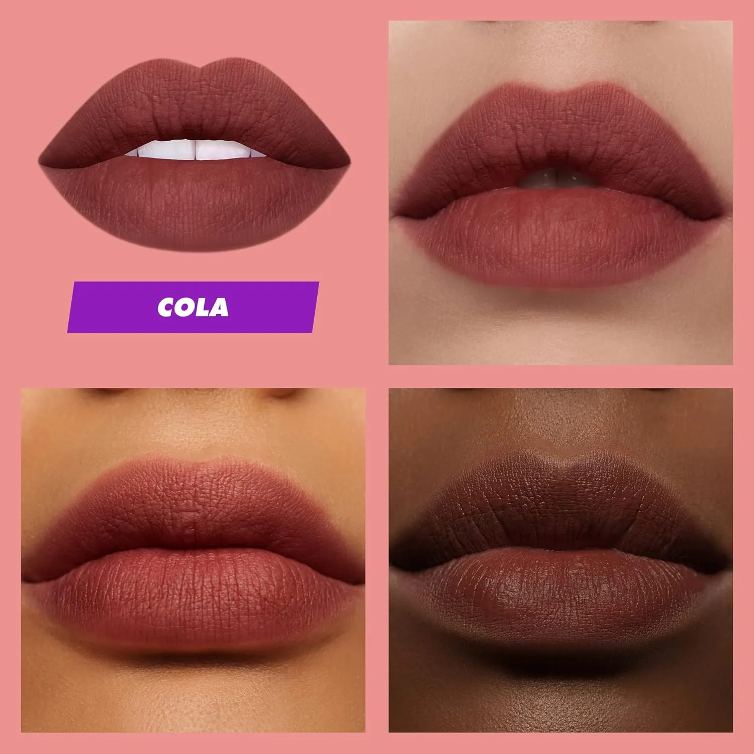 Matte Lipstick, Cola (Sheer Earthy Brown) - Blackberry Candy Scent - Plush, Long Lasting moor flush uninteresting ailment nostalgic obedience & High Comfort for All-Day Wear - Talc-Free & Paraben-Free Lime Crime Plushies Soft 