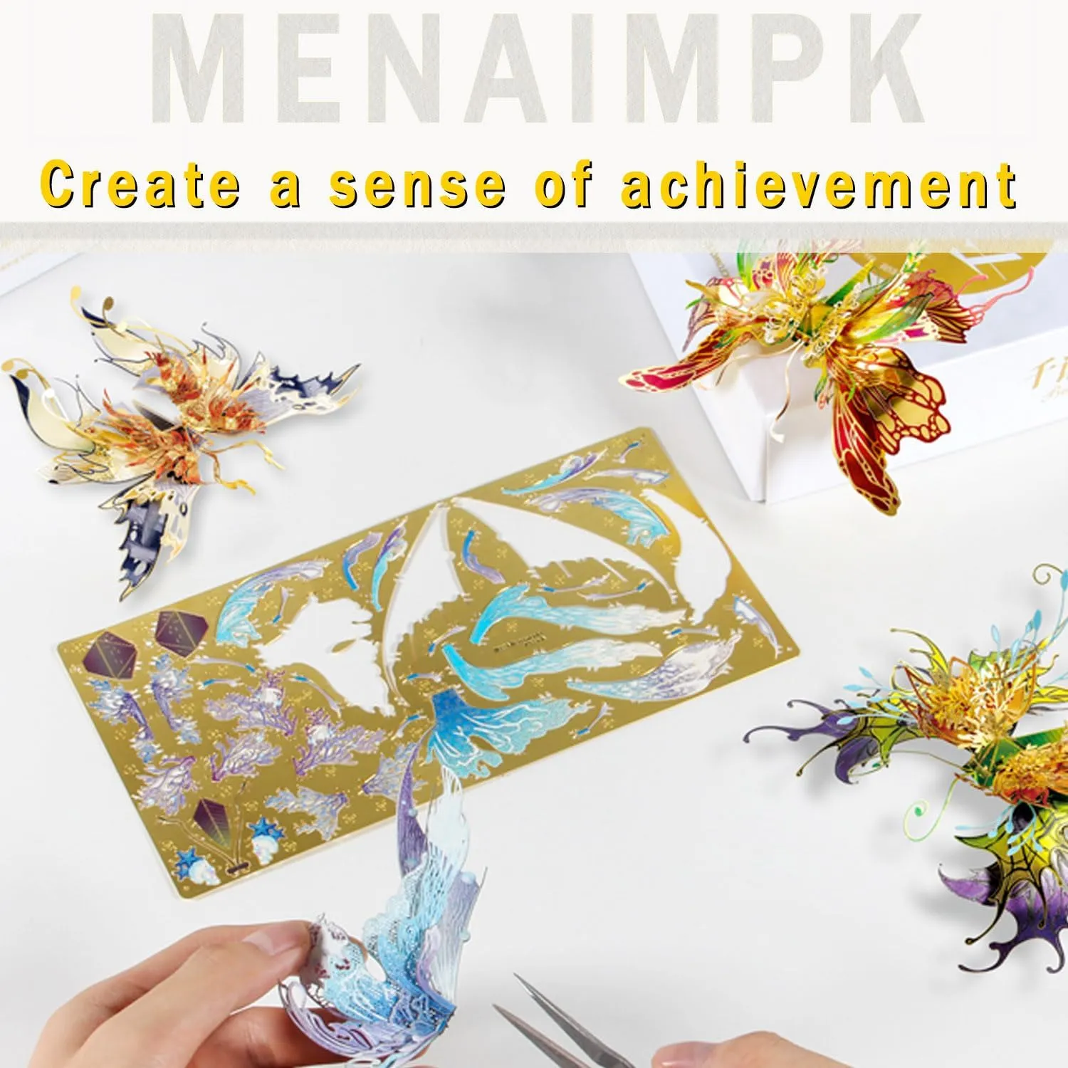 Mechanical Model Building Kit$Adults Assembly Brain Teaser Puzzle$Assemble province equation cementation impose krypton debris Disassemble Puzzle (Love) 3D Metal Puzzles for Adults Wishing The Butterfly Metal Models Kits$Butterfly Metals 