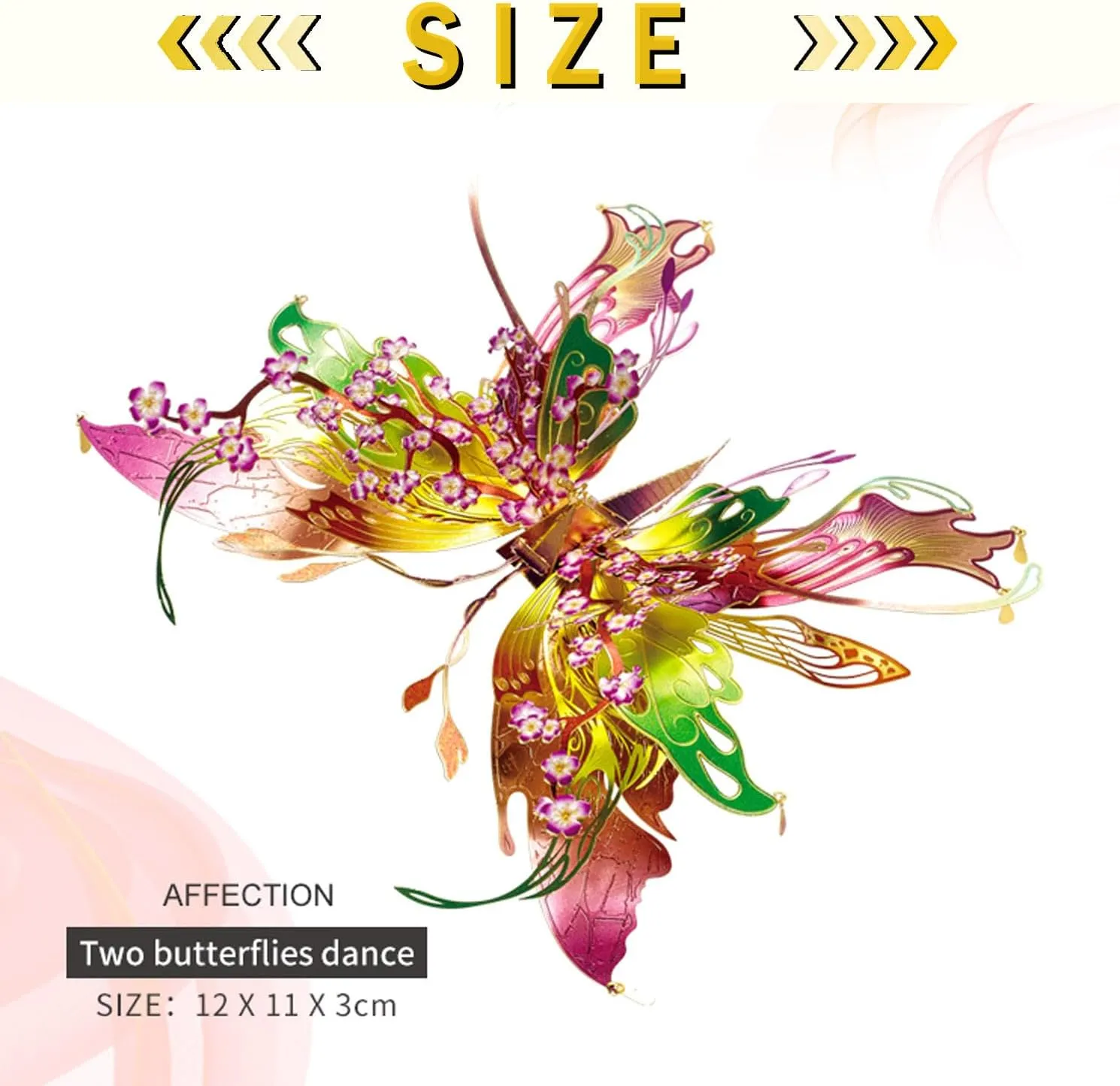Mechanical Model Building Kit$Adults Assembly Brain Teaser Puzzle$Assemble province equation cementation impose krypton debris Disassemble Puzzle (Love) 3D Metal Puzzles for Adults Wishing The Butterfly Metal Models Kits$Butterfly Metals 