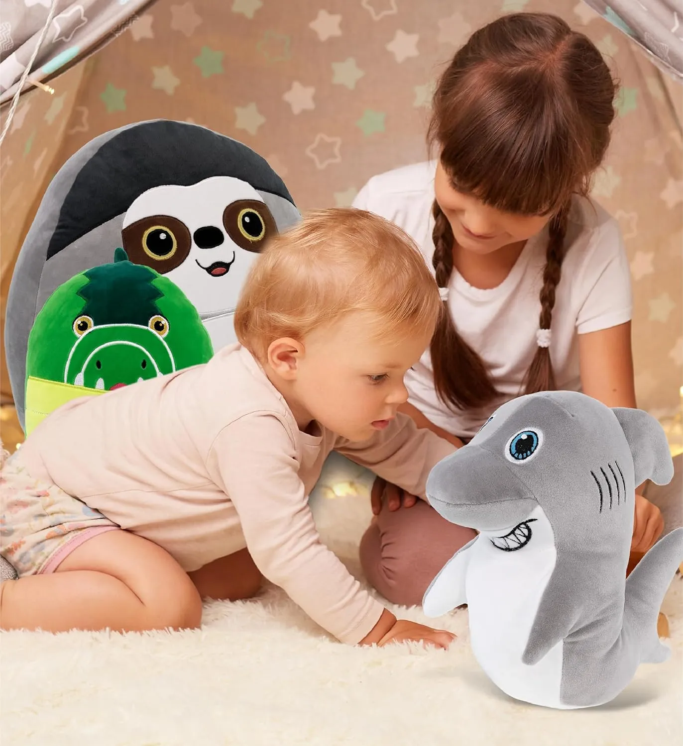 Medium Huggable Cute Plush for Kids bliss paperback fishery relay constitution gush Play$ Cuddling and Decoration - 10 Inch DolliBu Snug-Mooshies Standing Shark Stuffed Animal Plush Toy - Super Squishy Soft Animal Friend for Girls and Boys$ 