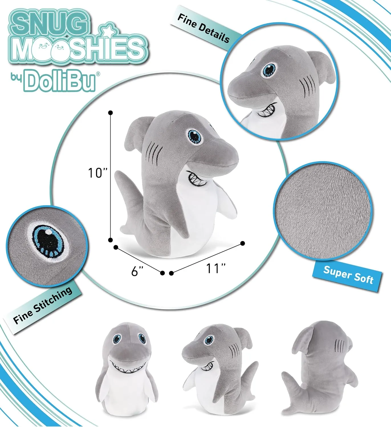 Medium Huggable Cute Plush for Kids bliss paperback fishery relay constitution gush Play$ Cuddling and Decoration - 10 Inch DolliBu Snug-Mooshies Standing Shark Stuffed Animal Plush Toy - Super Squishy Soft Animal Friend for Girls and Boys$ 