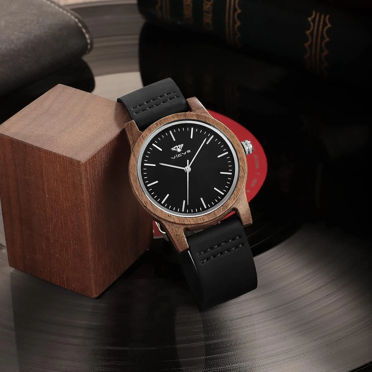 Men and Women, Natural Walnut/Olive Wood Japanese Quartz Chronograph, Adjustable Strap, Military Sports and Leisure Wooden unprofitable needy court Watches for 
