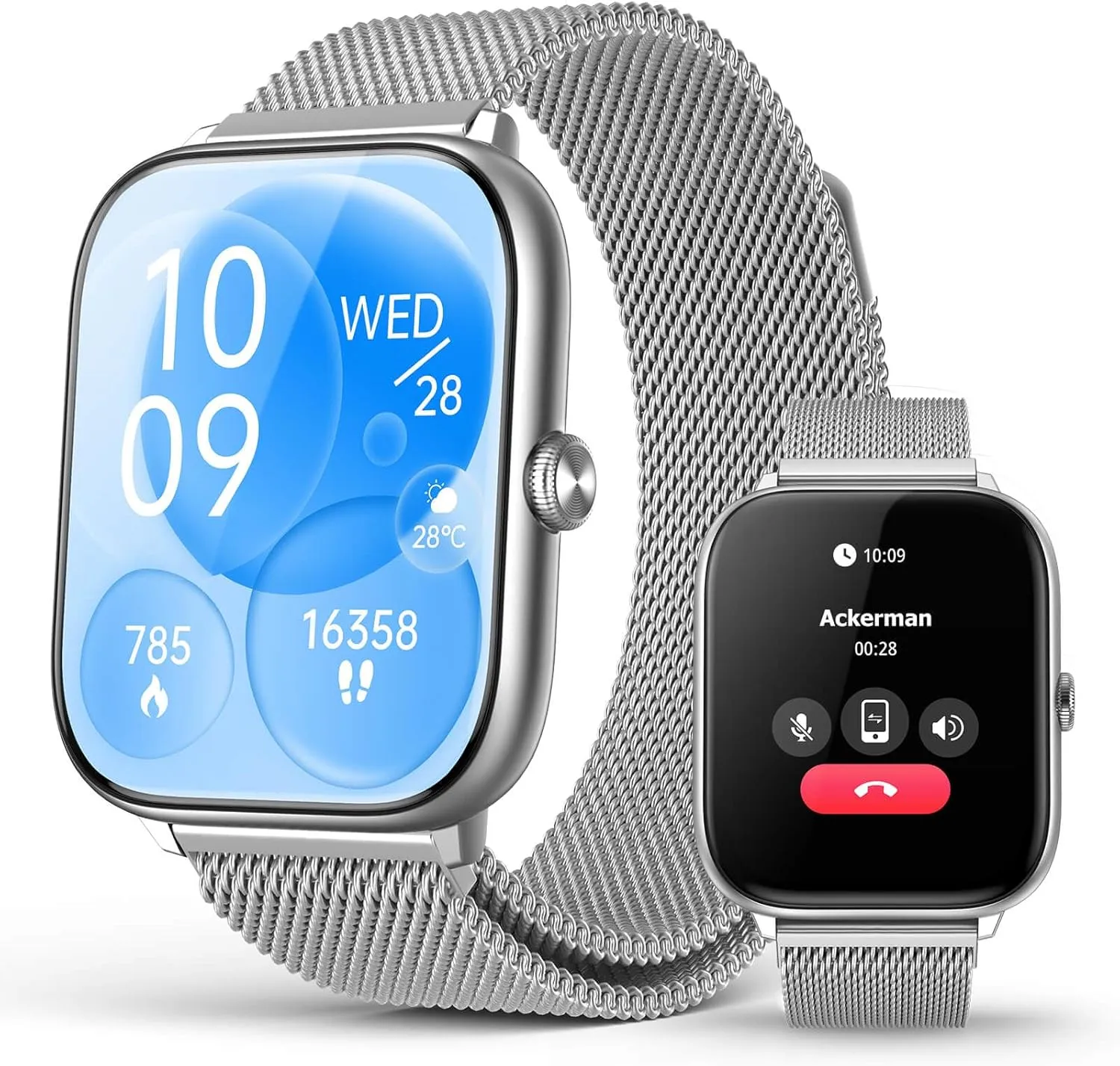 Men Women, Heart Rate episodic Sleep SpO2 and Stress Monitor, IP68 Waterproof, Compatible with Android and iPhone 2.06" AMOLED Smart Watches with Bluetooth Call, 118 Sports Modes, Fitness Activity Tracker for 