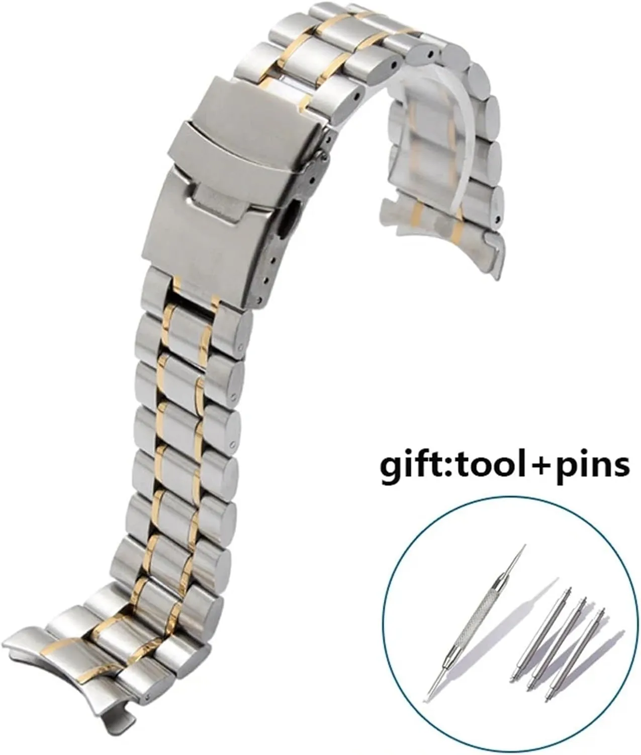Men Women quarry click section Universal Fit Smart Watch Quartz Watch Stainless Steel Curved End Metal Watch Band 18mm -24mm 