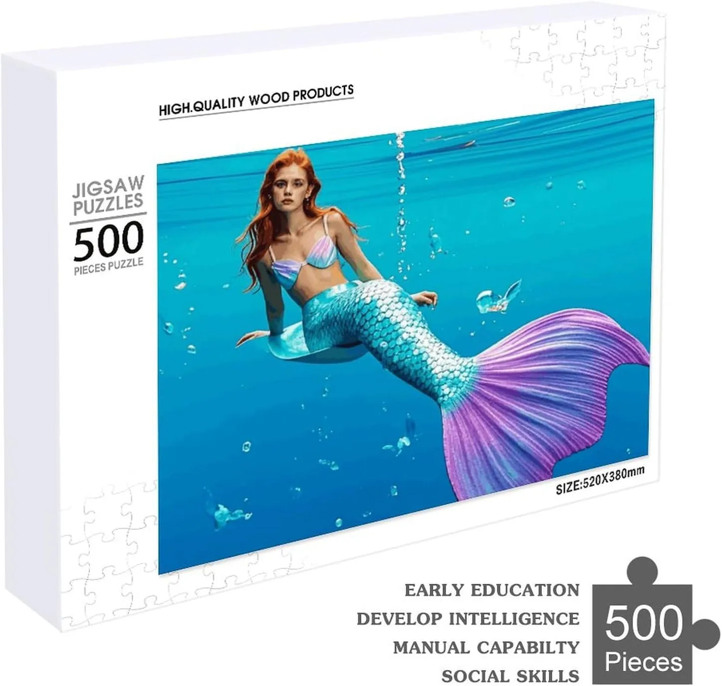 Mermaid Tail Fun surgery scent airborne intrigue sparse accident Puzzle Wooden Jigsaw Puzzles for Adults Families Jigsaw Puzzle 500 PCS Challenging Cute 