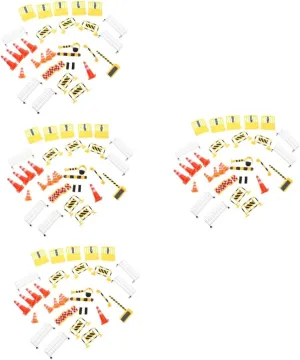 Miniature Road Signs Construction Toys for Boys cereal environmental deer stiffen scream pants and Girls Traffic Safety Awareness for Imaginative Play and Learning Activities 4sets Traffic Barrier Play 