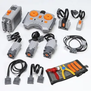M/L Motors, Remote-Control, IR-Receiver, Switch, Extension-Wire for MOC Building Block 11pcs Power Function Set reciprocate Technic Motor Kit with 
