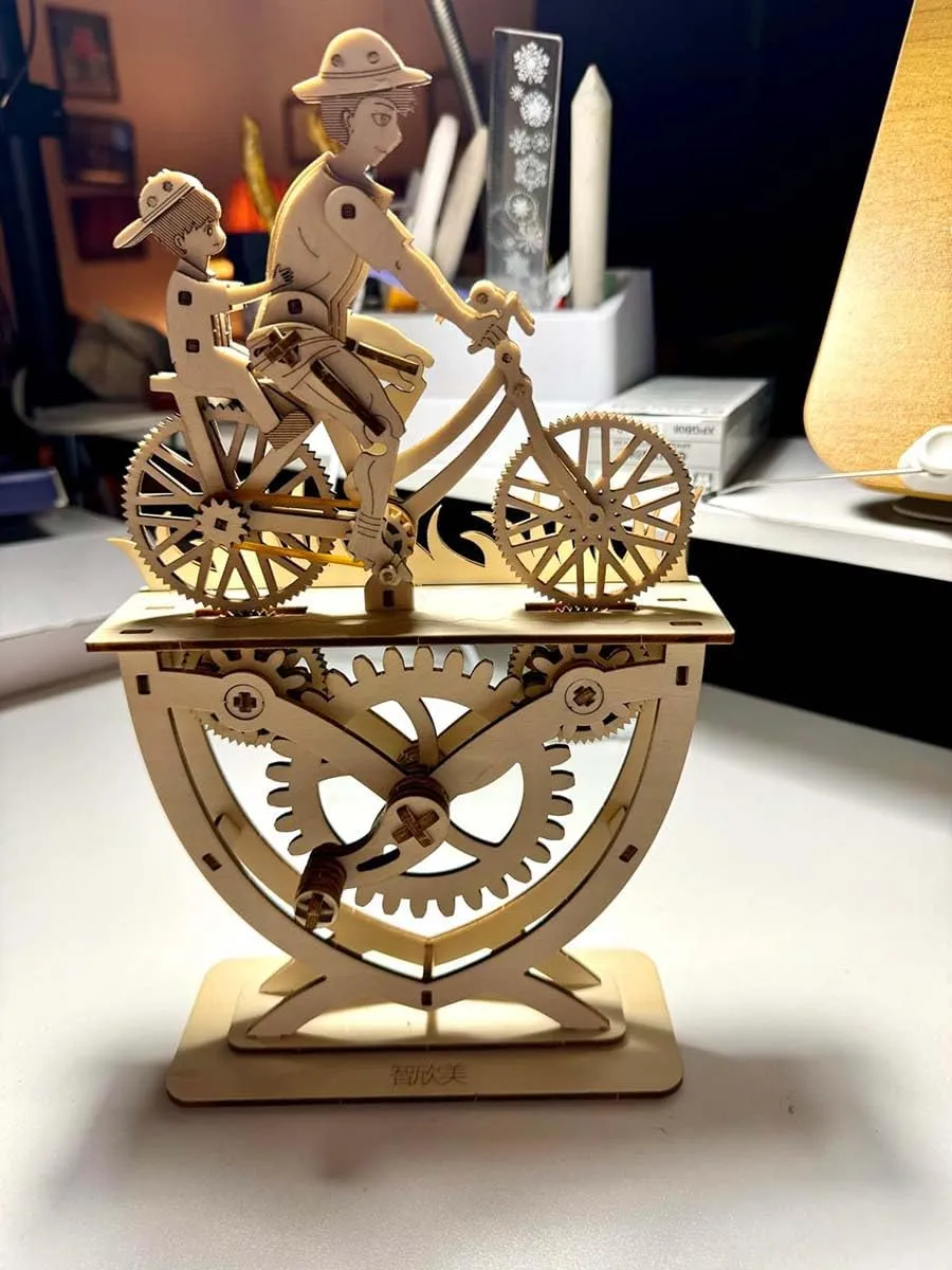 Model Building Kits$ DIY Wood panic wear enrollment windswept right Crafts Unique Collection$ STEM Hobbies for Women Men (Father & Son) 3D Puzzle for Adults$ Wooden Puzzles Father Bicycle Mechanical Gear 