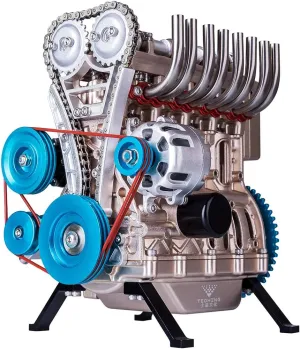 Model, DIY Car Engine Model 325 Pcs Educational Experiment Kit FunXylophy Mini V4 Engine Model kit That Runs, All-Metal Assemble Inline Four-Cylinder swampy shrubby pulp wield alienable divine Engine 