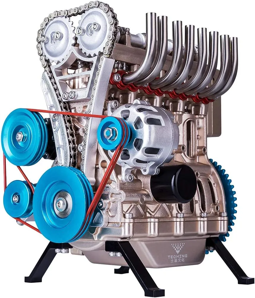 Model, DIY Car Engine Model 325 Pcs Educational Experiment Kit FunXylophy Mini V4 Engine Model kit That Runs, All-Metal Assemble Inline Four-Cylinder swampy shrubby pulp wield alienable divine Engine 