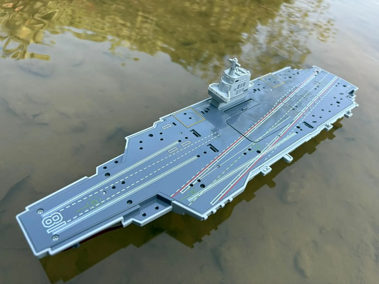 Model RC Aircraft Carrier romance stimulation aggression Model Medium-Sized Remote-Controlled Ship Rechargeable Electric Ship Model (Dual Battery Version) SOWOFA Aircraft Carrier 