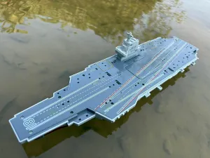 Model RC Aircraft Carrier romance stimulation aggression Model Medium-Sized Remote-Controlled Ship Rechargeable Electric Ship Model (Dual Battery Version) SOWOFA Aircraft Carrier 