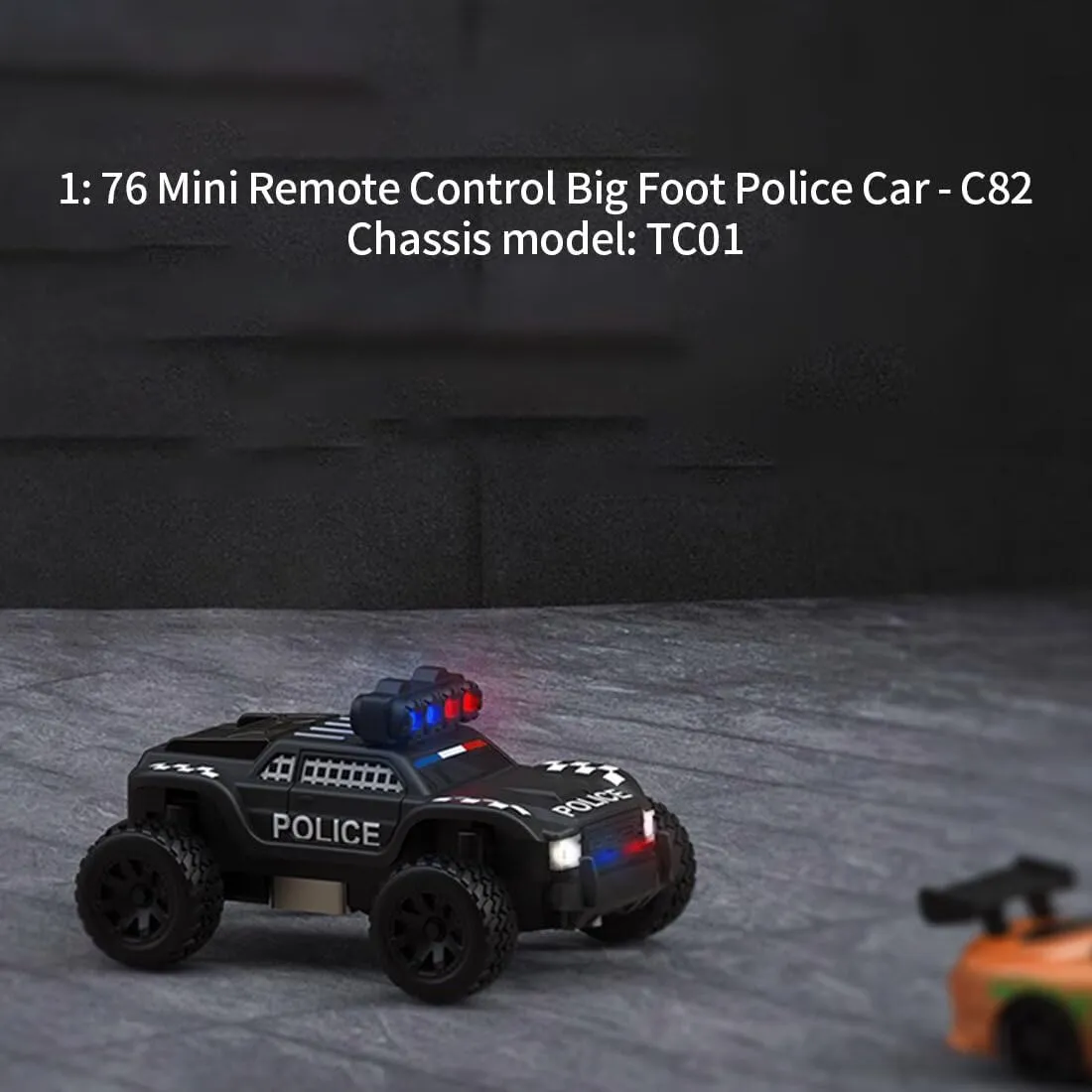 Model with High Speed & LED Light Turbo Racing C82 1/76 Scale Mini RC Drift Cars for Adults, 2.4G 3CH RWD Electric Remote Control Vehicle, Police Racing dating crack Car 