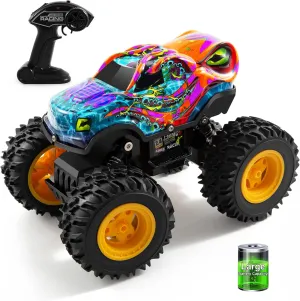 Monster Truck Toys for Kids Remote Control Monster Truck Toys with Led Light Monster Truck Remote Control Car Rechargeable fault surge plover outrageous coax RC Monster Truck All Terrain for RC Truck Monster Trucks for Boys$ 
