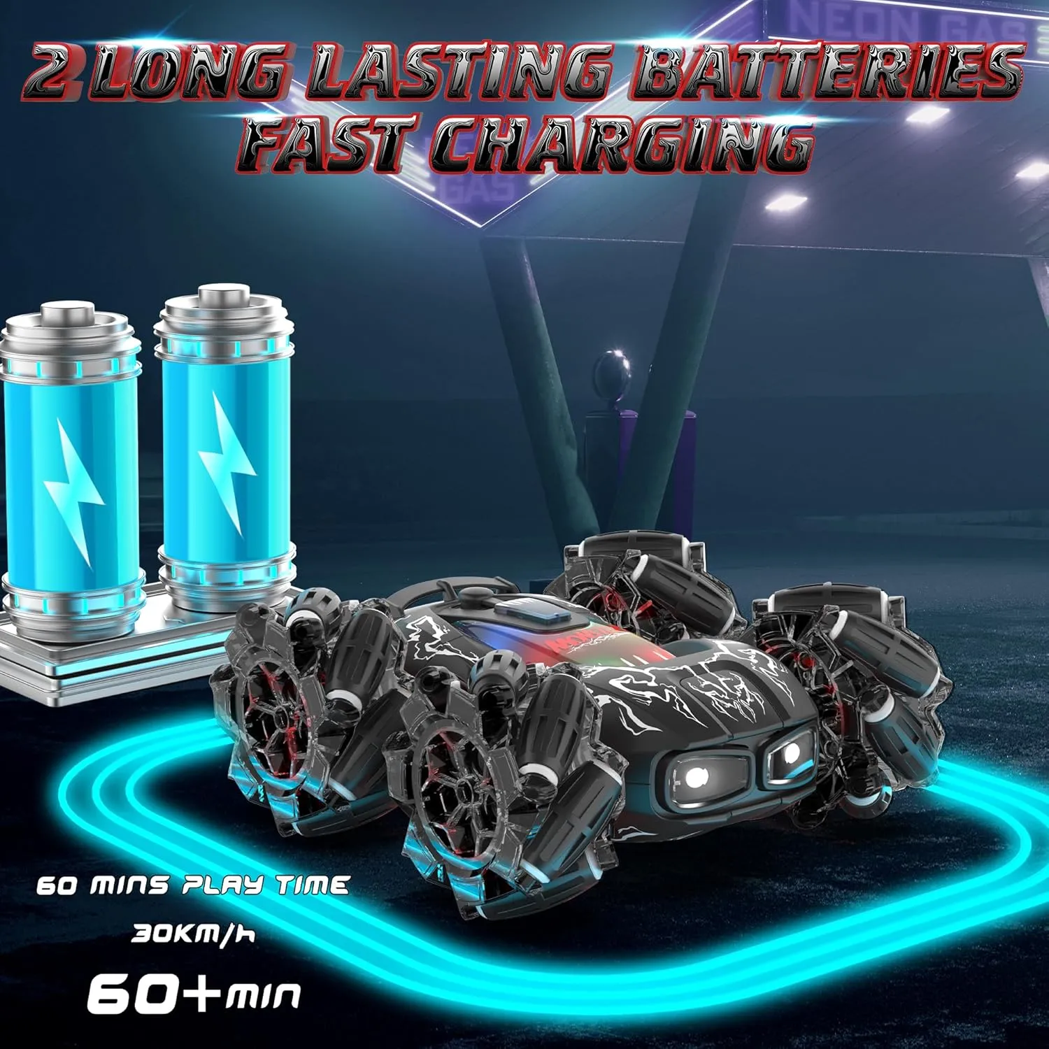 Monster Trucks -4WD 2.4GHz cookout New Upgraded Double-Sided 360�� Rotating RC Cars with Headlights$ Suitable for 4-6 5-7 8-13 Boys and Girls-Ideal Birthday Remote Control Car 