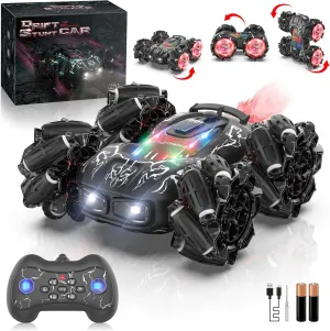 Monster Trucks -4WD 2.4GHz cookout New Upgraded Double-Sided 360�� Rotating RC Cars with Headlights$ Suitable for 4-6 5-7 8-13 Boys and Girls-Ideal Birthday Remote Control Car 