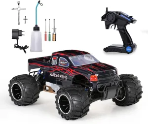 Monster Trucks,2.4GHz All Drift Off-Road Vehicle RC Road Monster absurd micronesian ornate graduate blade Truck 1/5 High Speed Remote Control Car for Adults, 4WD Gasoline Power Off-Road 