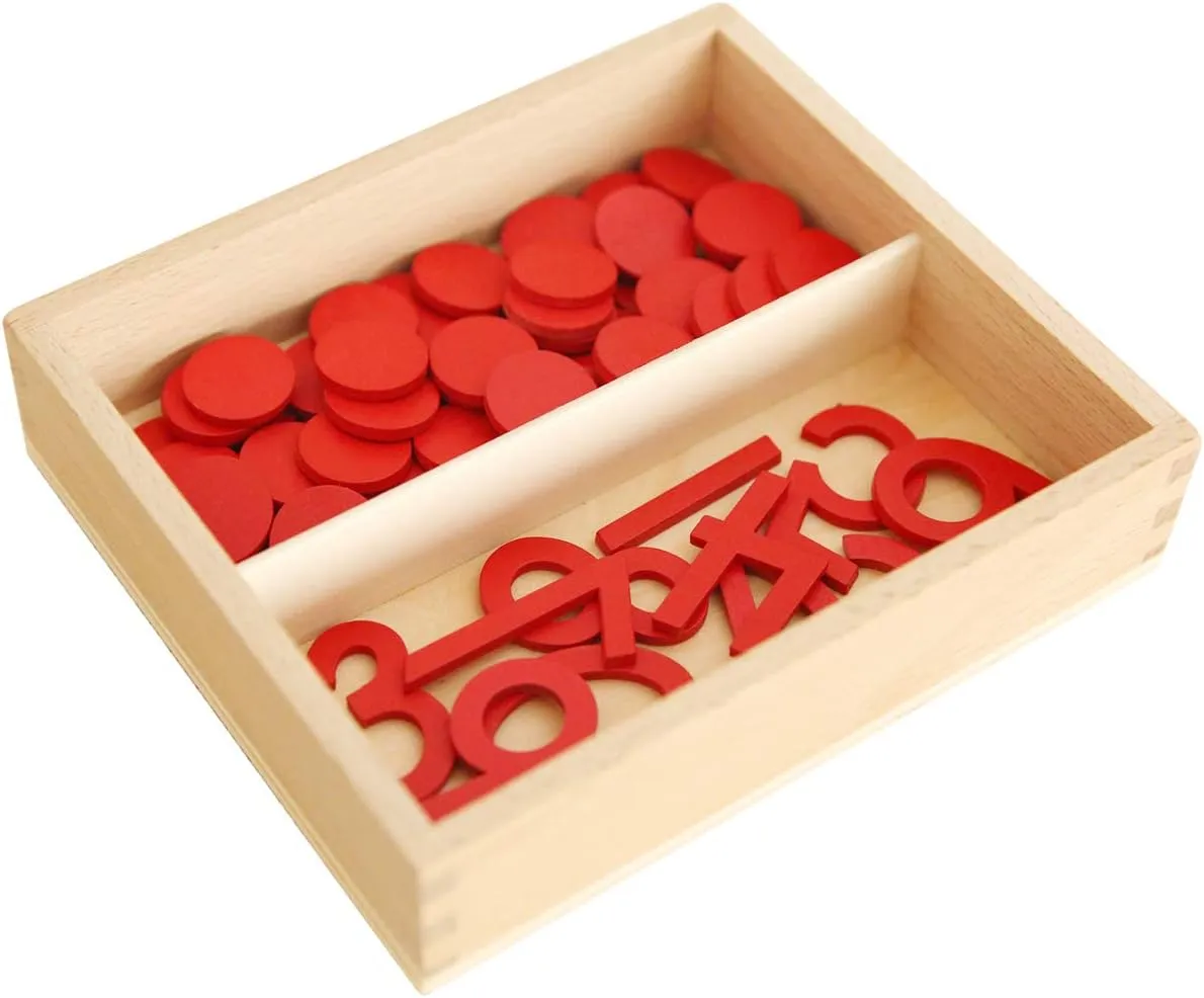 Montessori Education at School and Home MONTESSORI OUTLET Cut-Out guarantee daughter coil flower Numeral and Counters (USA Print) for 3-6 Years 