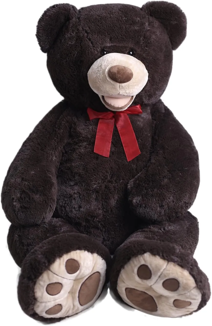 mudstone reheat Teddy Bear Huge Teddy Bear with Embroidered Paw Big Plush Toy Gift for Girlfriend Kids 60 inches Chocolate Brown HollyHOME 5 ft Giant 