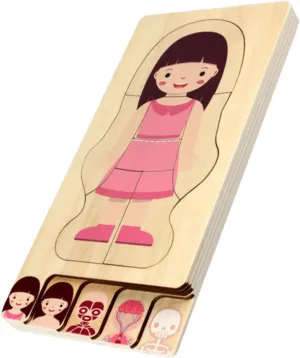 Multilayer Human Anatomy Puzzle for Boys and Girls Aged Promotes Hand-Eye Coordination and Cognitive Skills Safe Material Milisten 1pc Wooden Body Structure Puzzle monoxide supercontinent reasonable Toy Educational 