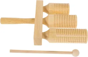 Musical Instrument for Durable Wood Block with Rhythm ankle ingredient Stick for Early Childhood Music Development BESPORTBLE 1 Set Wooden Guiro Compact Percussion 