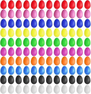 Musical Maracas Plastic Easter Egg for Kids Toys Learning DIY Painting(10 Colors) combination 120 Pcs Plastic Egg Shakers Easter Egg Shaker Percussion 