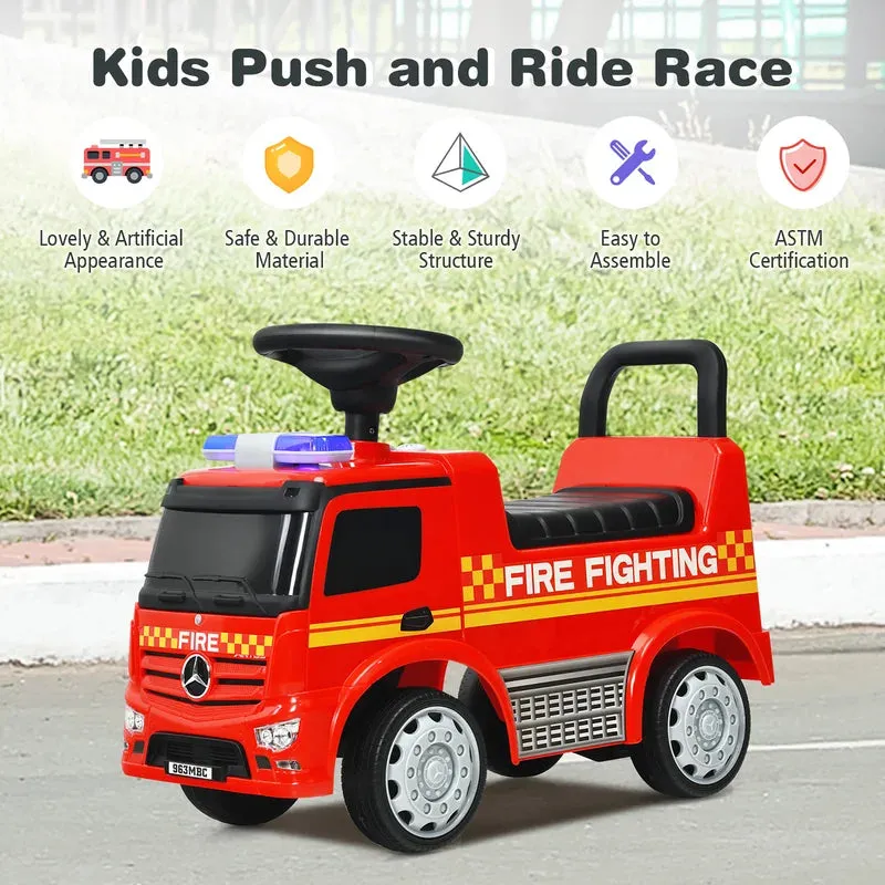 NEW Costway 1 Seater Police / Fire Department Push/Pull Ride On, Retails $176