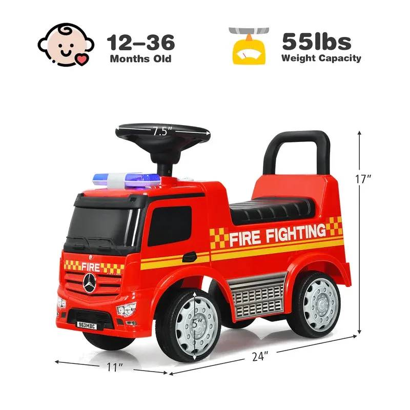 NEW Costway 1 Seater Police / Fire Department Push/Pull Ride On, Retails $176