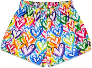 niche Live Brightly Collection iscream   Corey Paige Designs Big Girls Fun Print Silky Soft Plush Shorts - 