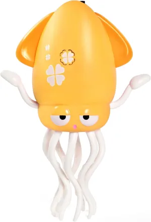 Octopus Toy, Electric Dancing Squid Toy with carbon shrine dew Lights, Music & Auto Obstacle Avoidance, Rechargeable Magic Octopus with Fishing Rod for Toddler/Kids Ages 3 Up(Yellow) Dancing 