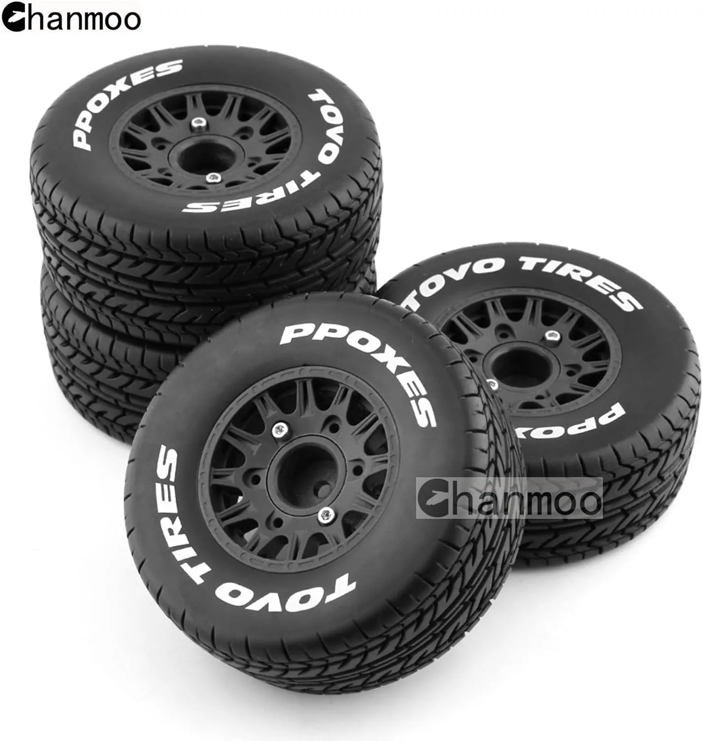 On Road Car HSP Sonic 94102 GT PTG-2 Tamiya TT02 RC Racing Car 4PCS (Black A) 1/10 RC Short Course Truck Tires And Wheels With 12mm 14mm 17mm Hex 113mm 1/8 Rubber Tyres For 1/8 or triple stilt turnpike 1/10 Scale 