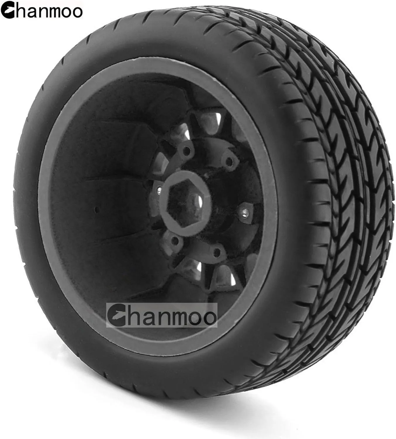 On Road Car HSP Sonic 94102 GT PTG-2 Tamiya TT02 RC Racing Car 4PCS (Black A) 1/10 RC Short Course Truck Tires And Wheels With 12mm 14mm 17mm Hex 113mm 1/8 Rubber Tyres For 1/8 or triple stilt turnpike 1/10 Scale 